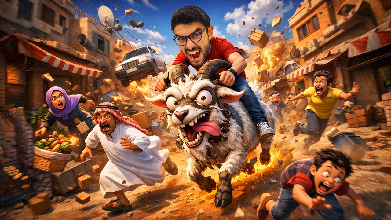 الماعز المجنون يدمر كل شيء!!