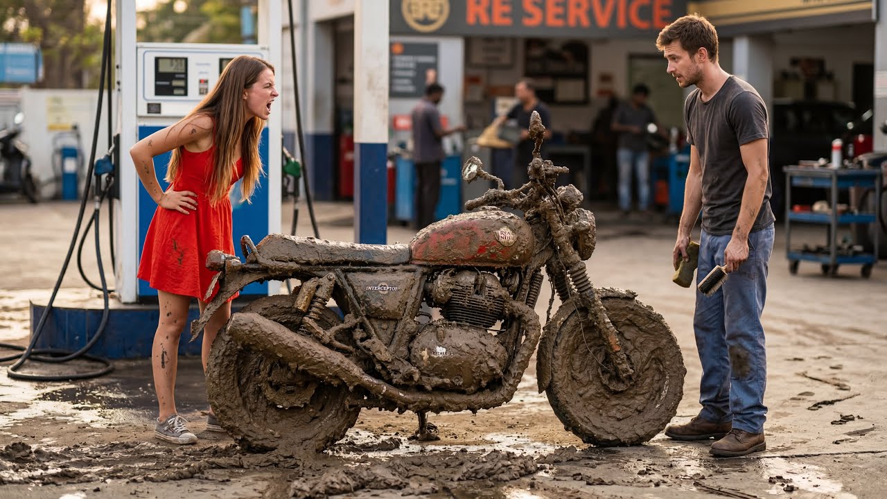Satisfying ASMR Service: Muddy Royal Enfield Interceptor 650 Clean