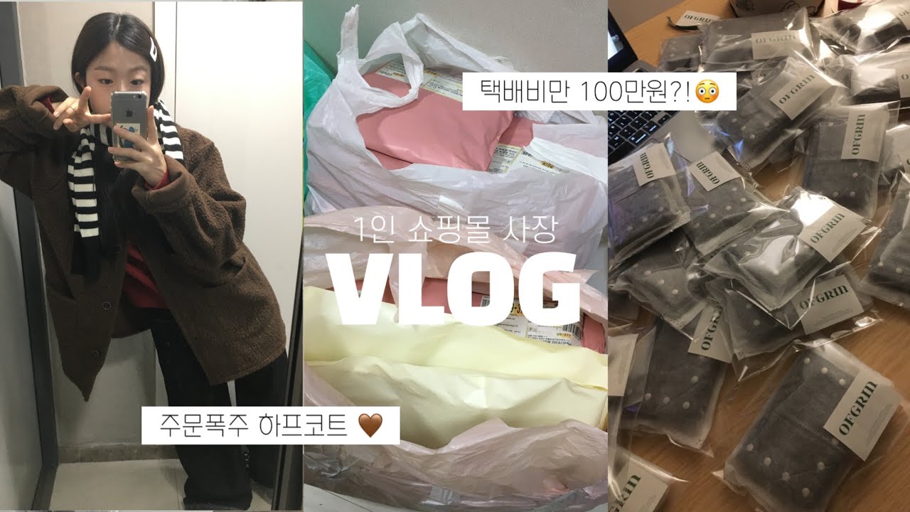 [1인 쇼핑몰 사장 VLOG] 택배비만 100만원 낸 주문폭주 브이로그 ,, 📦🫶🏻/어느덧 겨울신상❄️/포장 브이로그/대학생 창업/돌돌이asmr/에이블리, 지그재그, 스마트스토어