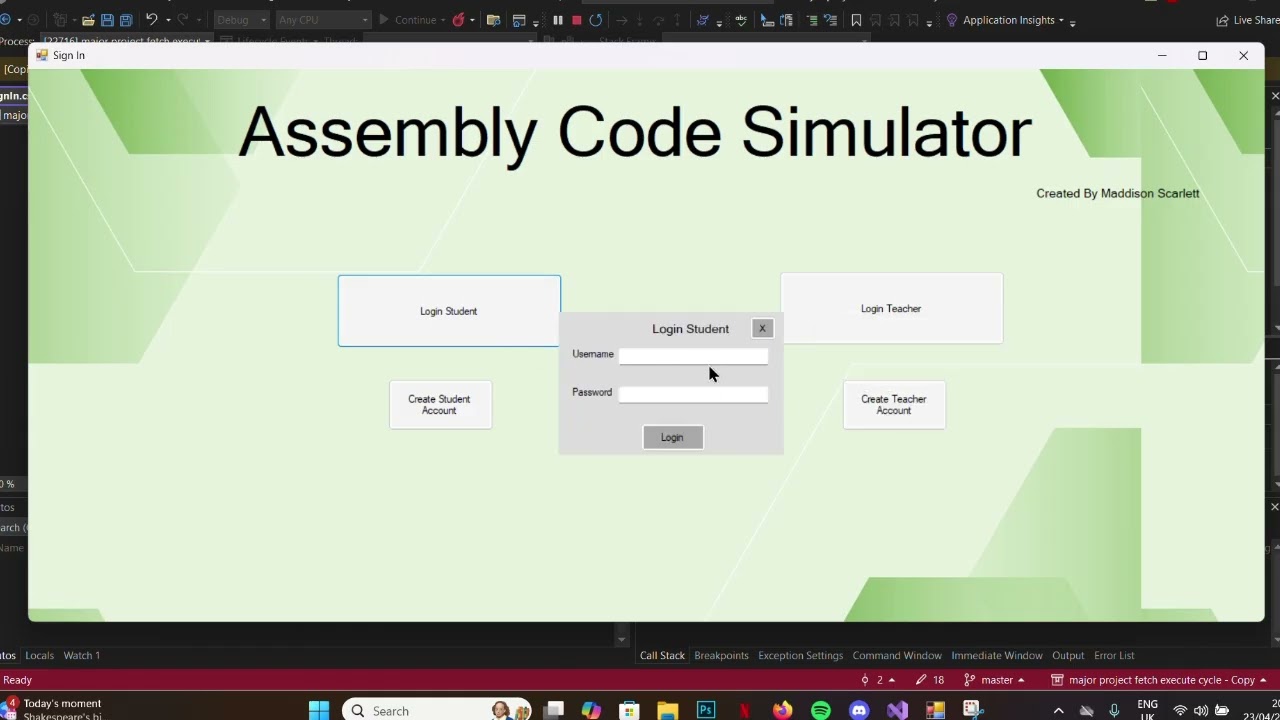 Computer Science Major Project Test Video (Assembly Simulator)
