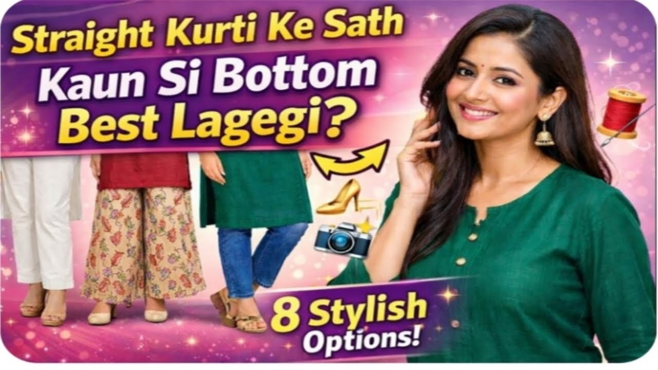 Straight Kurti Ke sath Konsi Bottom Best Lagegi 👌?....