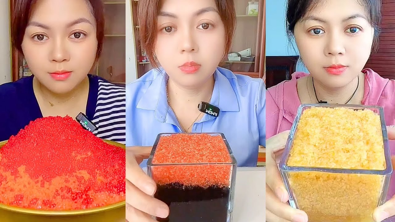 Chinese Colorful Fish Roe ASMR | Layered Seafood Eating Sounds #48
