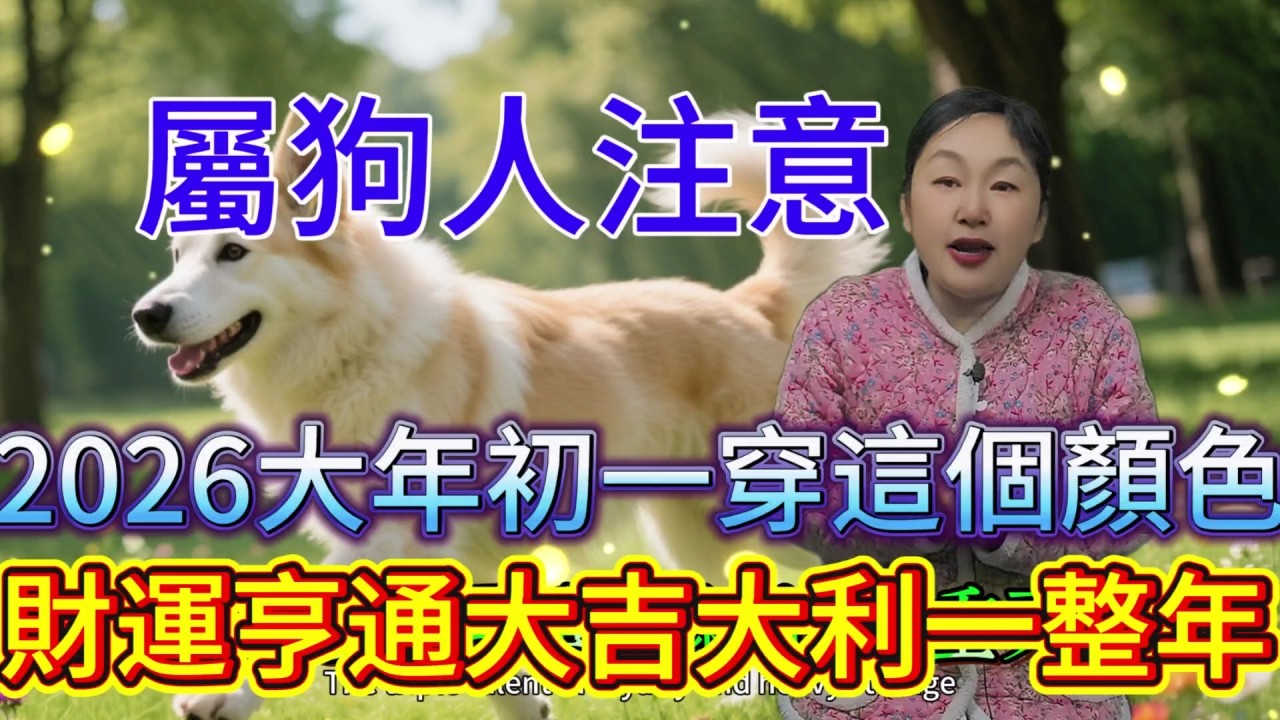 屬狗人注意啦，2026 年大年初一 一定要穿這個顏色，鴻運當頭擋不住，好運主動找上門，大吉大利一整年，開啟輝煌運勢，千萬別錯過這神奇色彩！#運勢 #補財庫旺財氣 #財富 #生肖 #命理