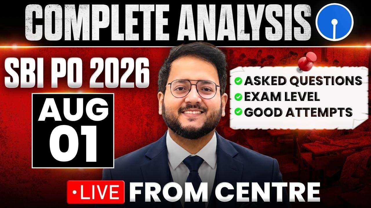 🔵 SBI PO PRELIMS Exam Analysis 2026 1st Aug Shift 1 Paper Review and Asked Questions ✅ Harshal Sir