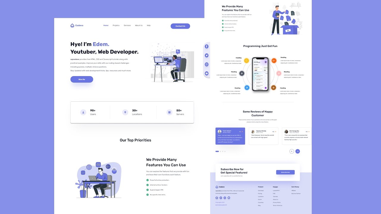 Create Responsive Personal Portfolio Website HTML, CSS, and JavaScript