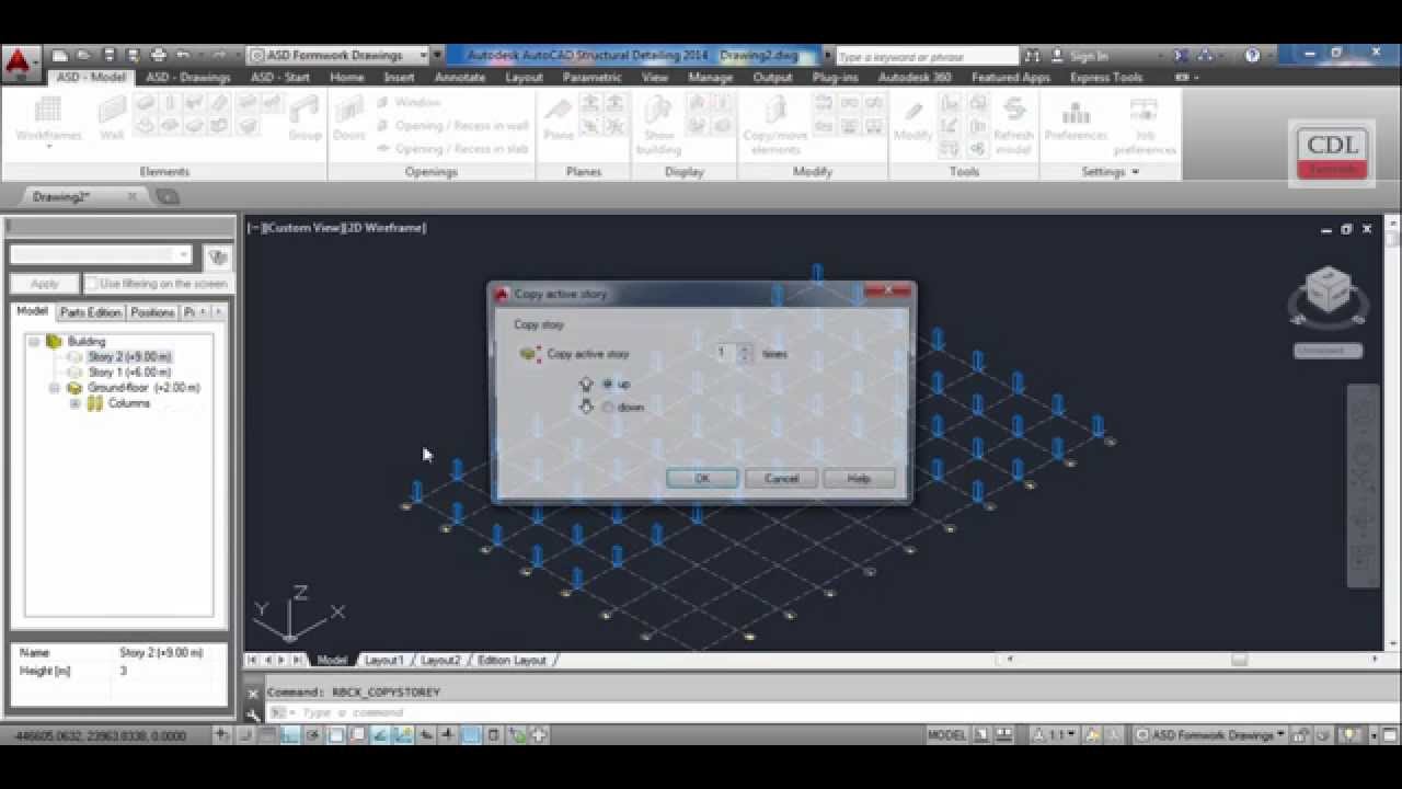 AutoCAD Structural Detailing-ASD Formwork  for Concrete Building 01/03