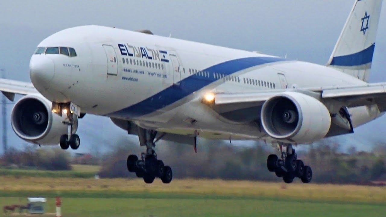 [FullHD] El Al Boeing 777-200(ER) landing & takeoff at Geneva/GVA/LSGG
