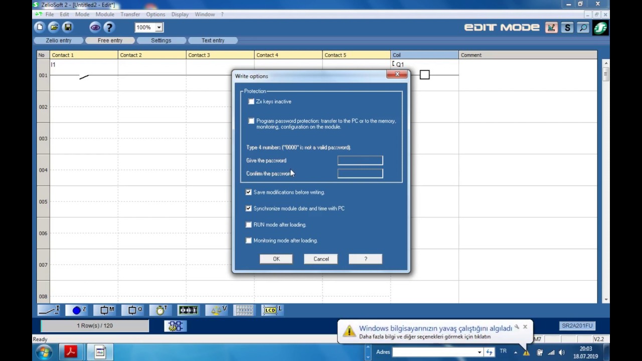 Zelio Soft 2 Upload ve Download Etme