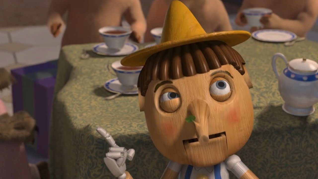 Shrek The Third: Pinocchio tries to lie (HD CLIP)
