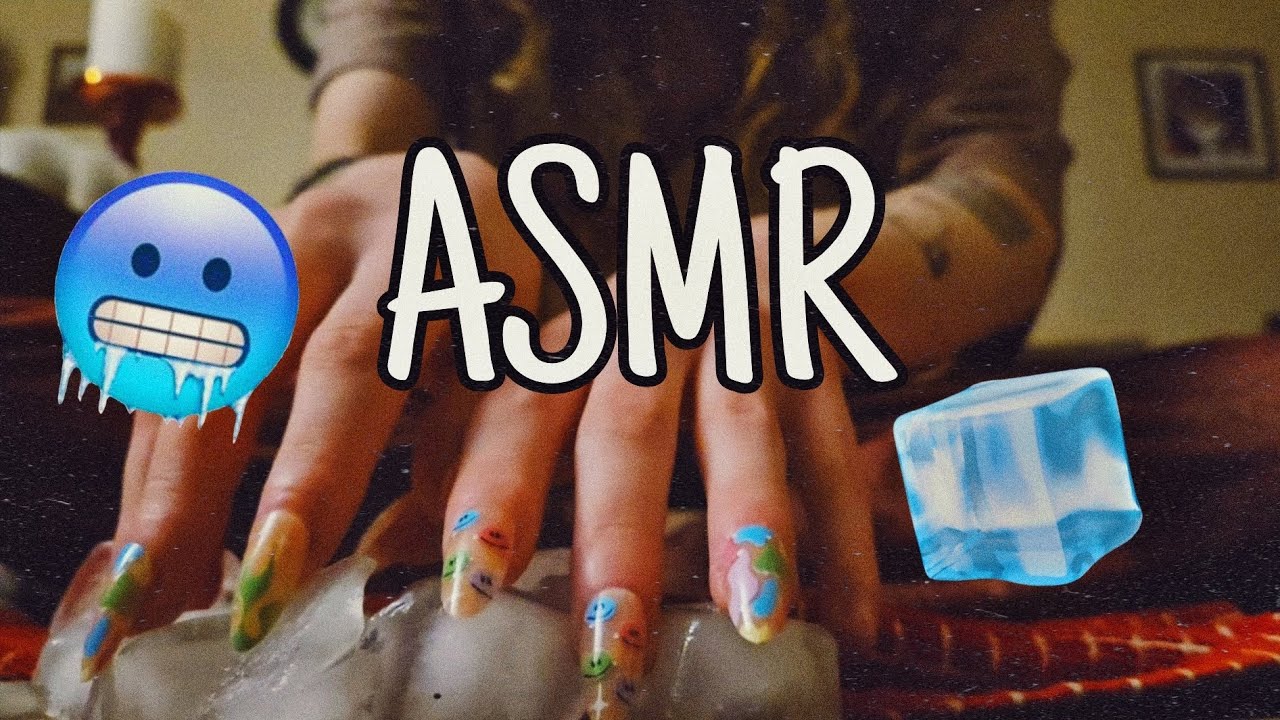 ASMR with ice cubes 🧊 ice scratching, floor tapping (feat. my kitten) 