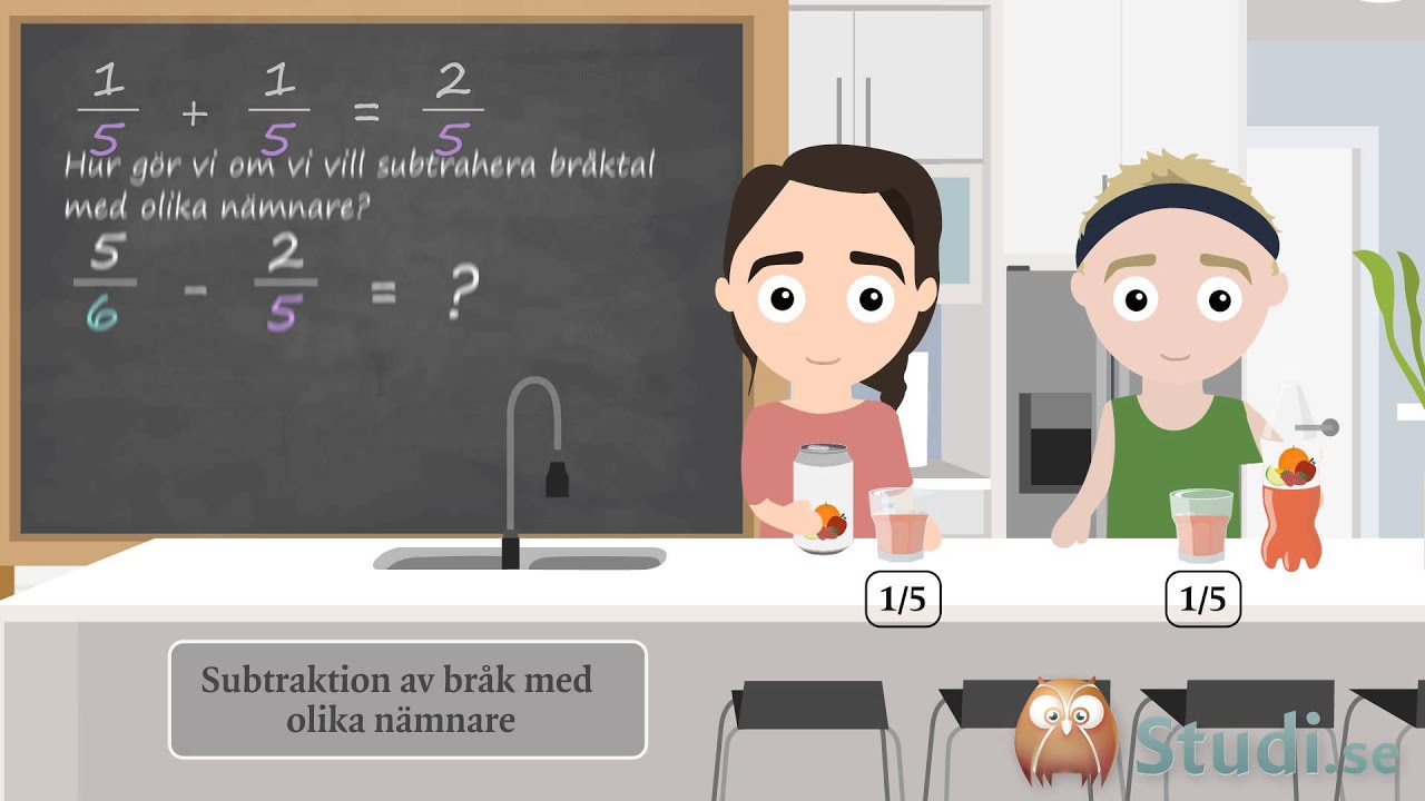 Addition och subtraktion med bråk (Matematik) - Studi.se