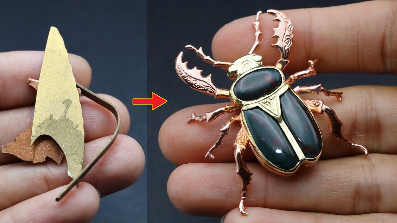 I turned scrap metal into a beetle pendant - making unique jewelry from waste materials