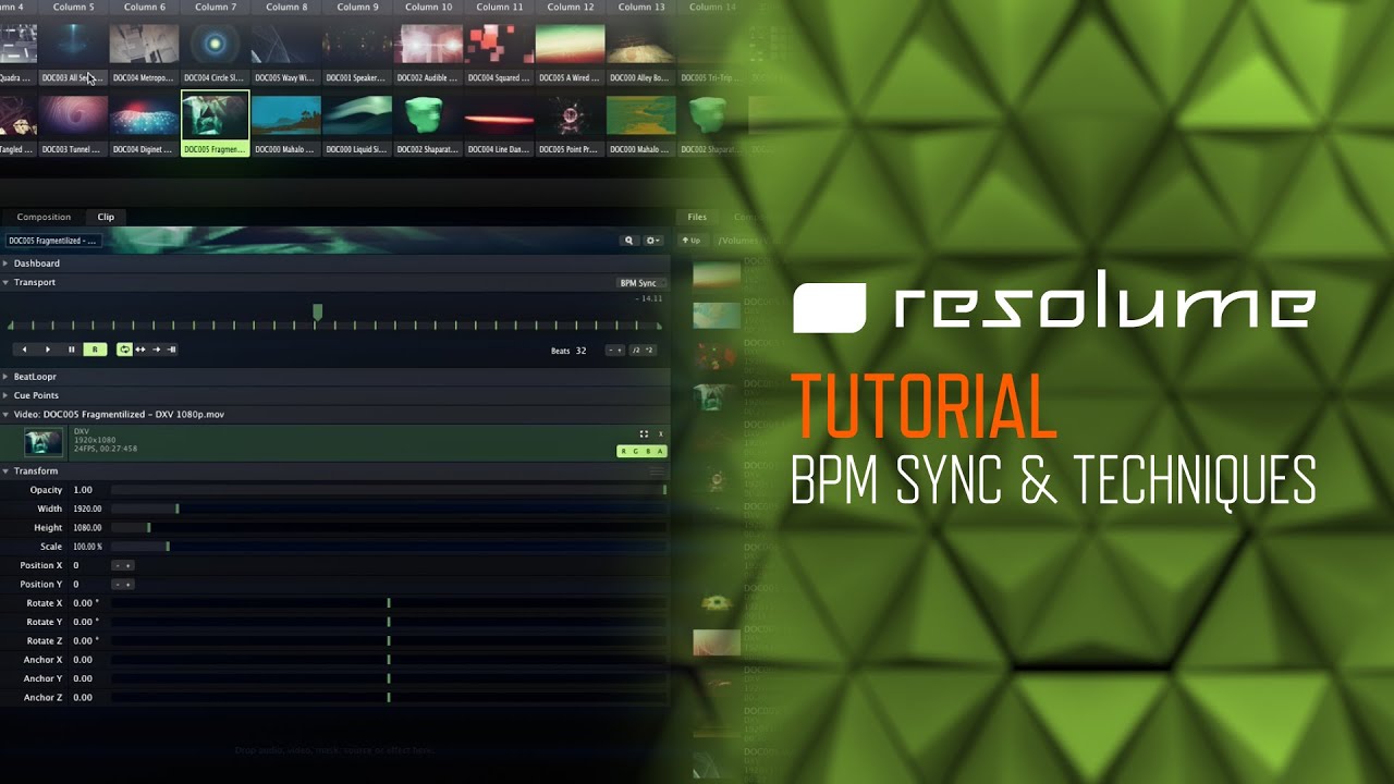 Resolume Arena & Avenue (Tutorial): BPM Sync & Techniques
