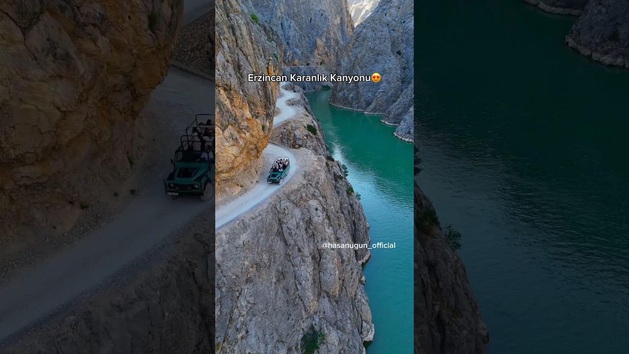 Erzincan Karanlık Kanyon📍İnsanların basit el aletleri ile tam 132 yıl kazarak a&ccedil;tığı korkun&ccedil; yol😳