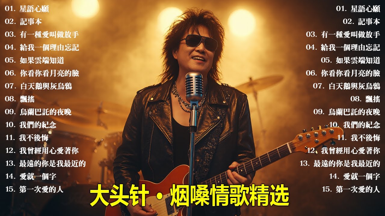 大頭針【大头针 · 烟嗓情歌精选】回不去的青春，忘不掉的歌🎸🔥经典情歌翻唱#星語心願#記事本#有一種愛叫做放手#給我一個理由忘記#如果雲端知道#你看你看月亮的臉#白天鵝與灰烏鴉