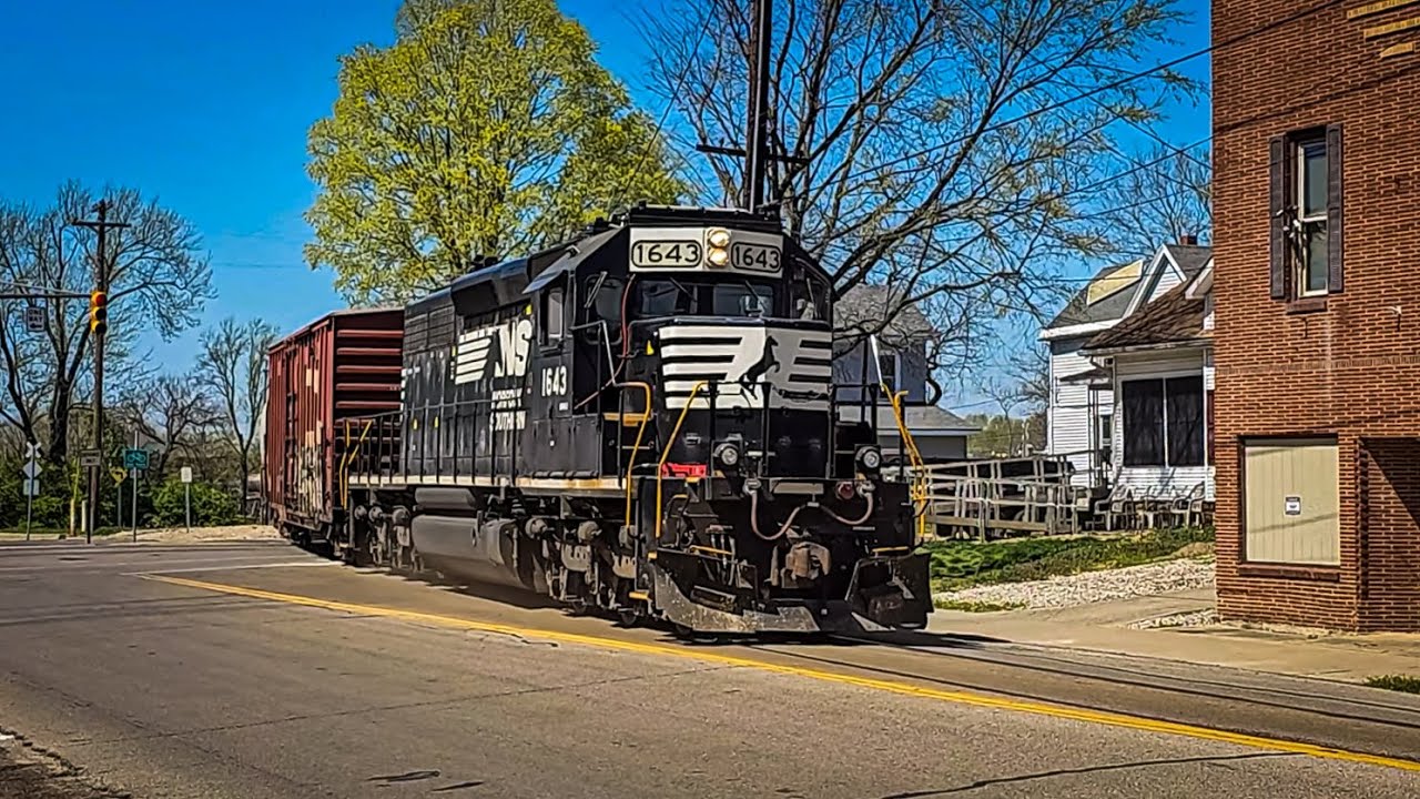 Norfolk Southern Street Running Train in Action and Riding the Rails with the CSX Work Train