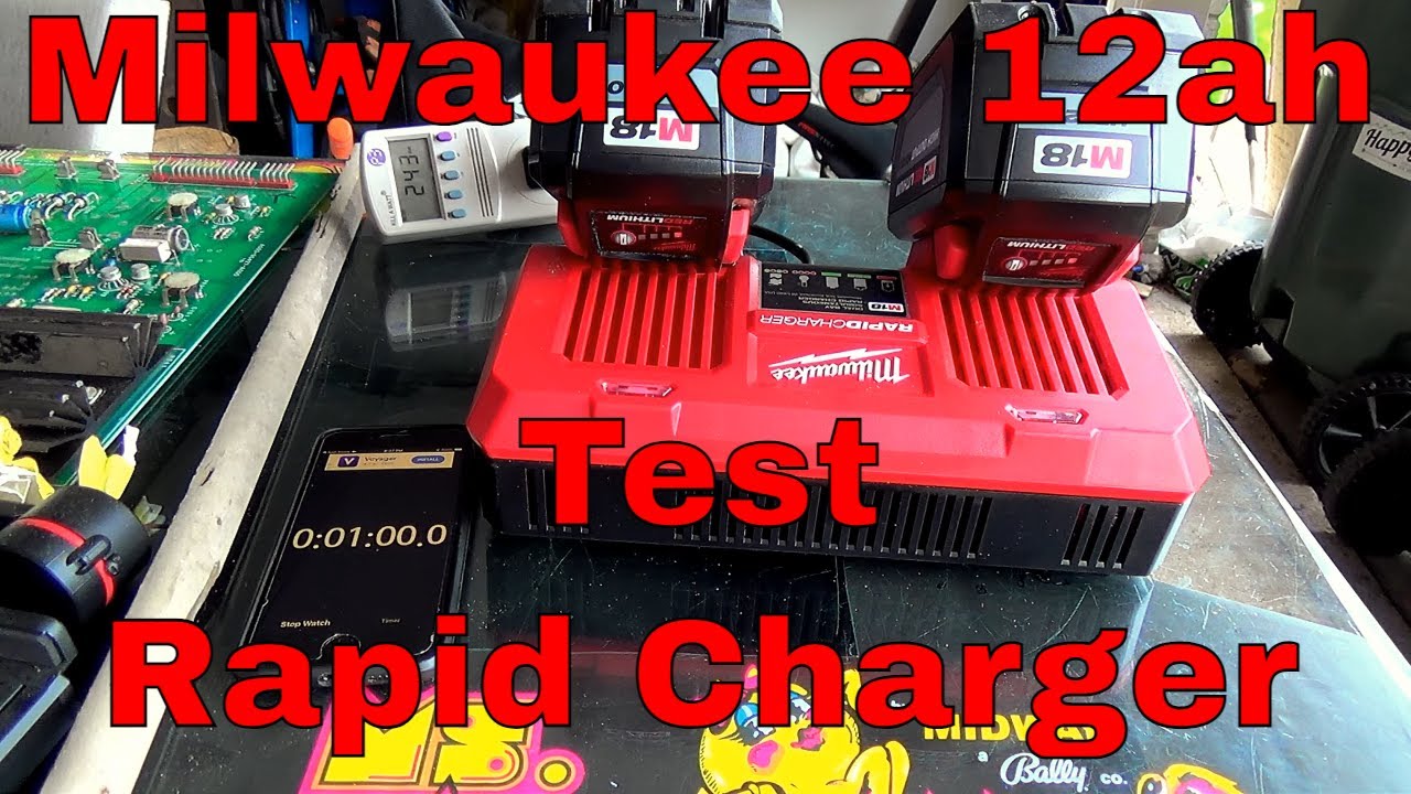 Milwaukee Rapid Charger 12ah Battery Charge time Test 48-59-1802 & 48-11-1812