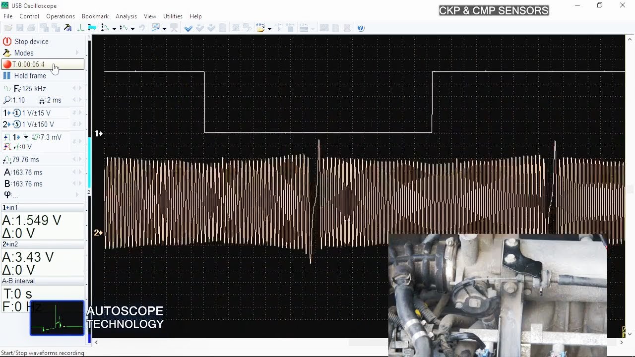 Autoscope capturing a CMP/CKP waveform