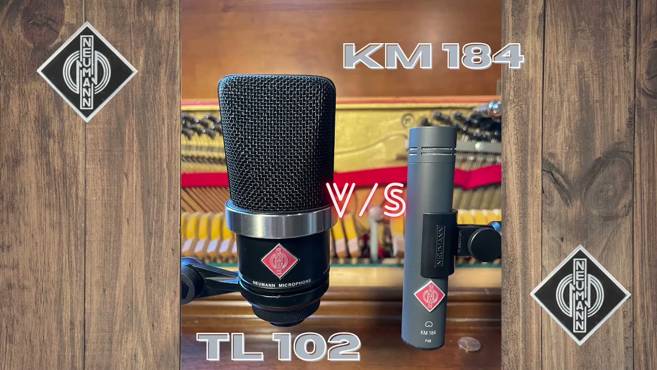 Neumann TL 102 VS KM 184. Upright piano.