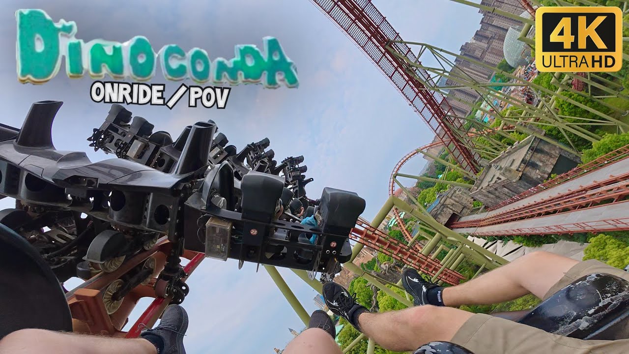 Dinoconda / 过山龙 - China Dinosaurs Park / 中华恐龙园 (Onride / POV) 4K