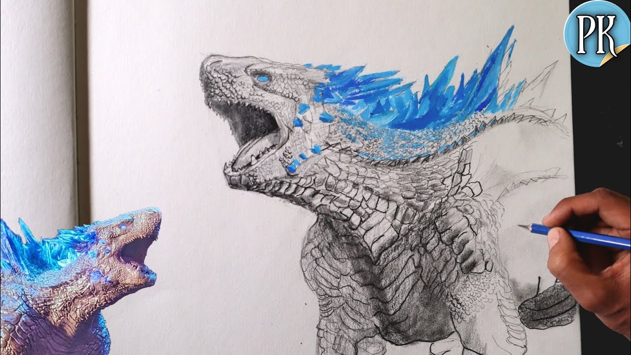 How to draw SHIMO Godzilla x kong || easy outline and coloring tutorial