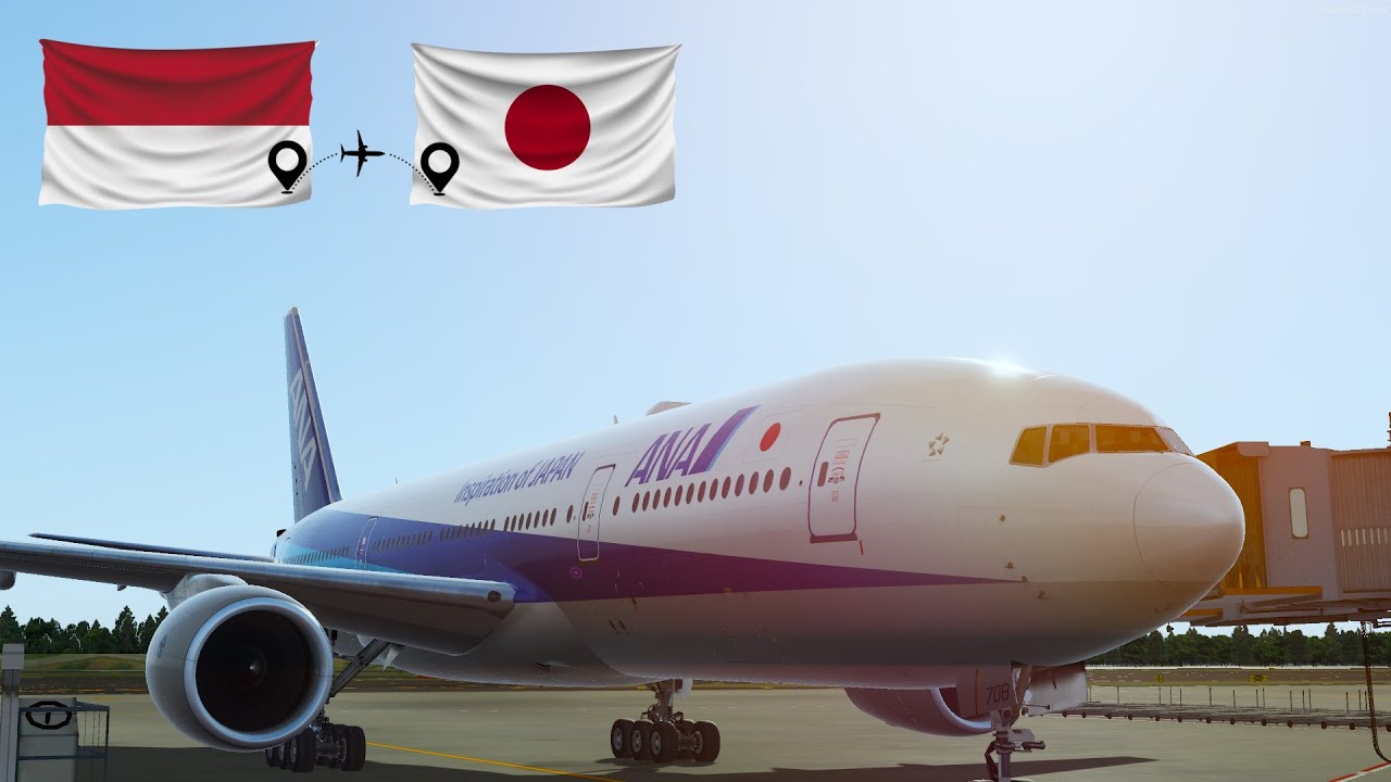 All Nipon Airways Boeing 777-200ER Bali - Tokyo [P3D v5.3 Indonesia]