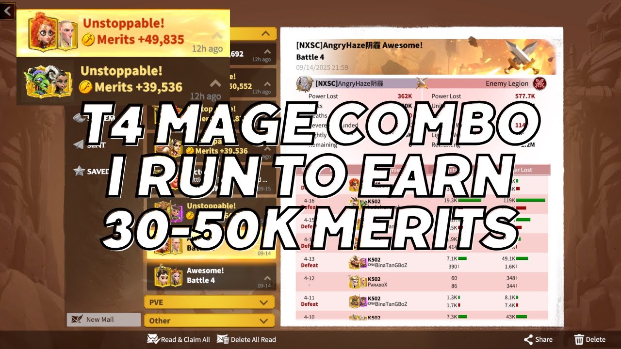 MAGES I RUN THIS MAGES WITH T4 AND GOT 30-50K MERITS