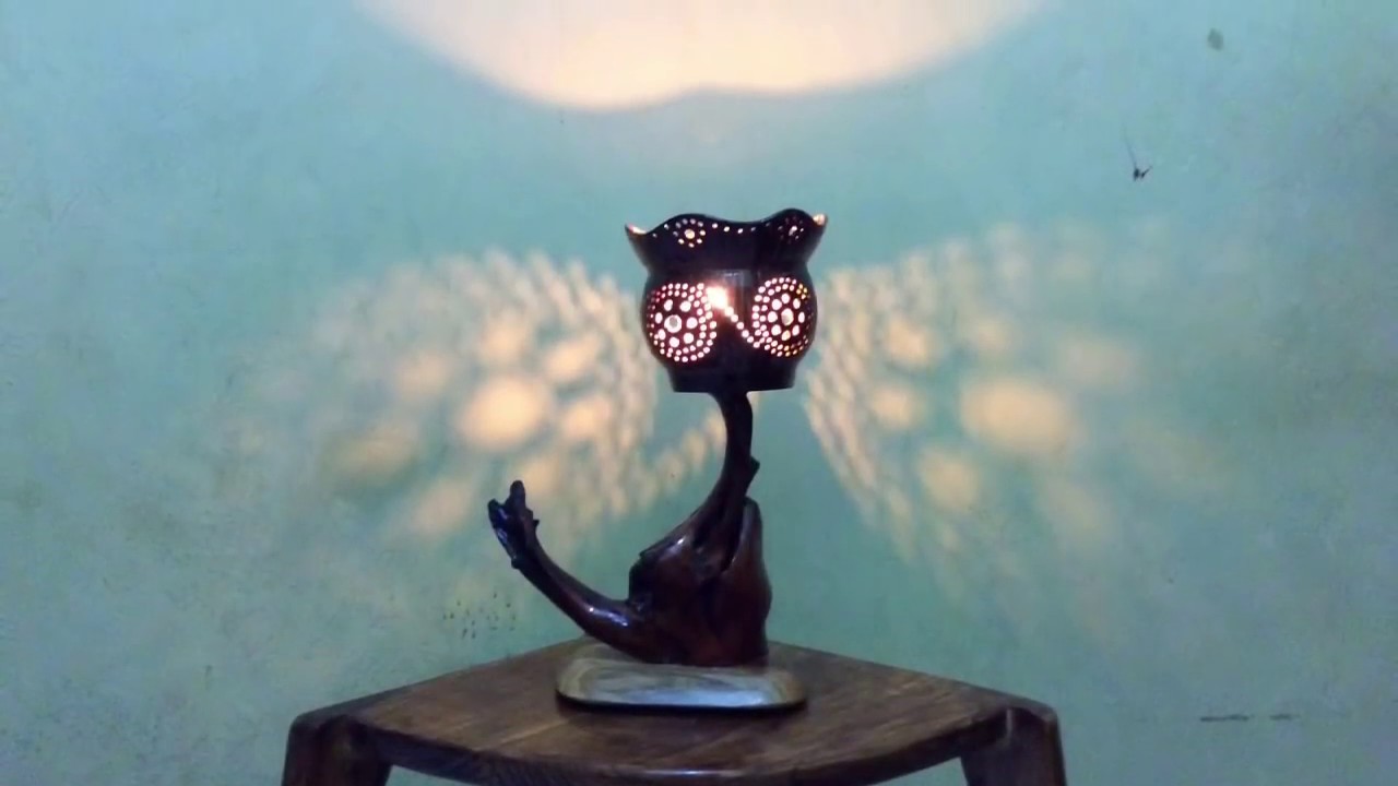 TERBARU,!!! Model Lampu Hias Meja dari Batok Kelapa dan Akar Kayu