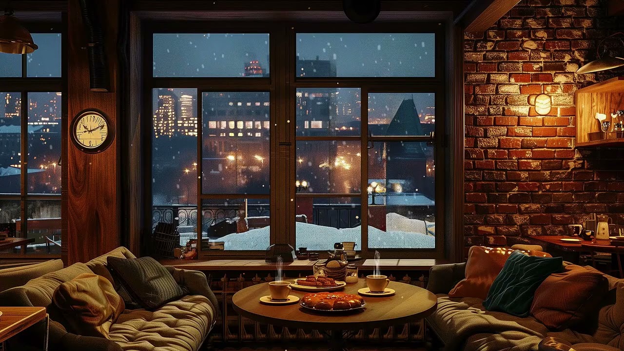 Warm Jazz Café Ambience – Relax All Day & Stress Relief