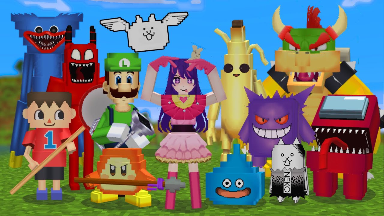 【マイクラ】モブをいろんなゲームキャラに作り直すマインクラフト【総集編】