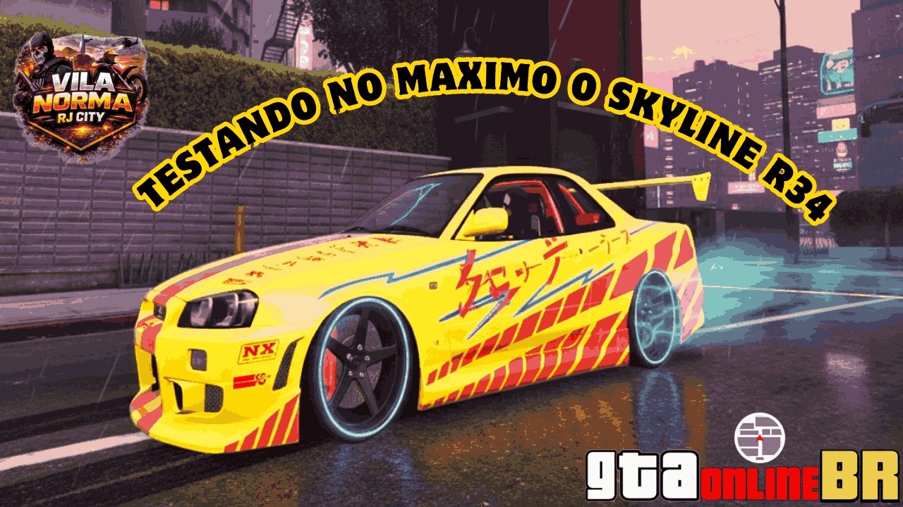 skyline r34 sendo Testado no Maximo - Nissan GTR ficou longe