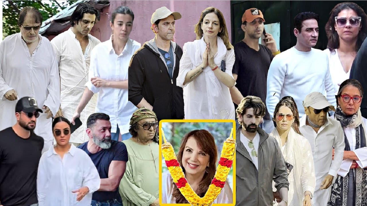 Sussanne Khan Mother Zarine Khan FuneraI Video - Hrithik, Kajol, Arslan, Faisal, Saba, Zayed, Bobby