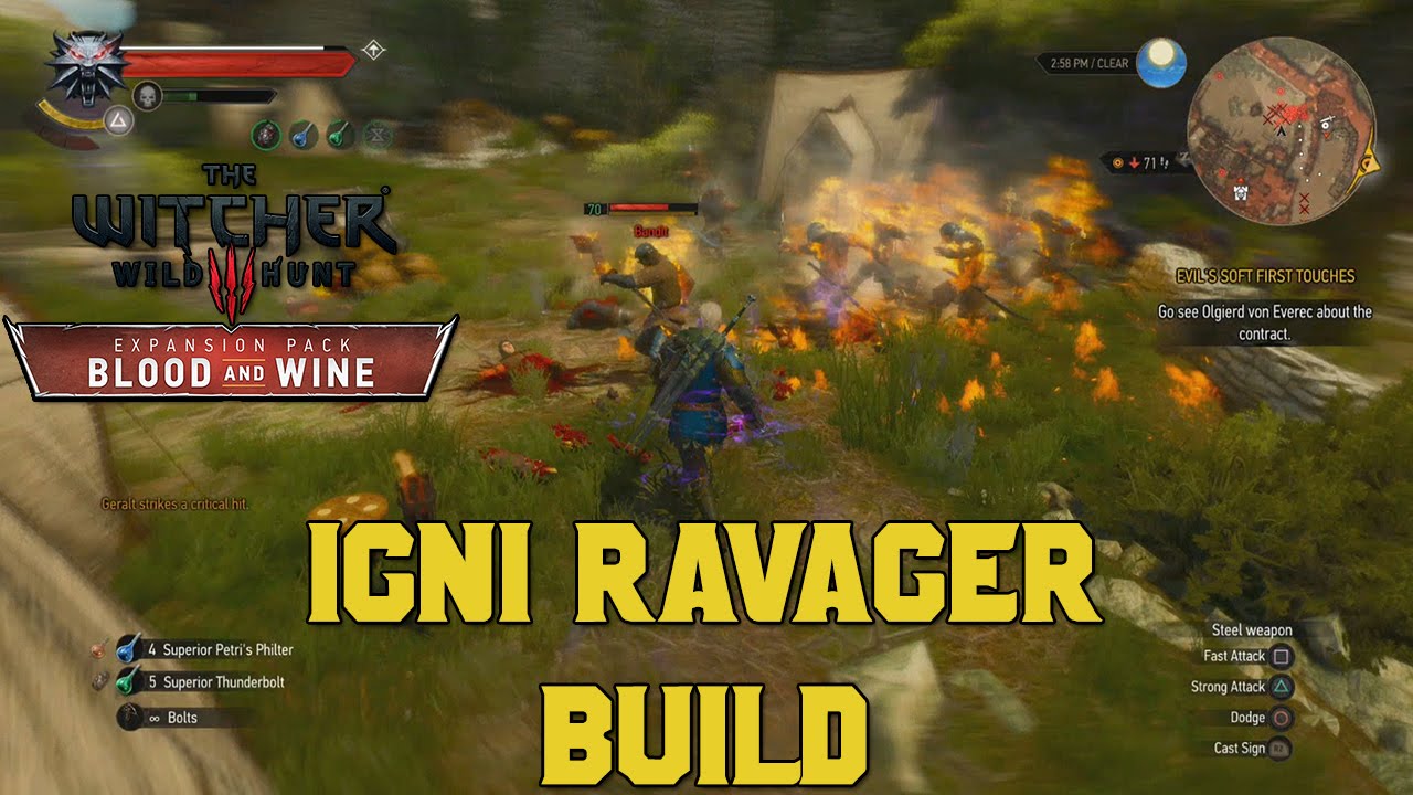The Witcher 3 Blood and Wine : Igni Barrage Hybrid Build(Grandmaster Griffin Witcher Set)