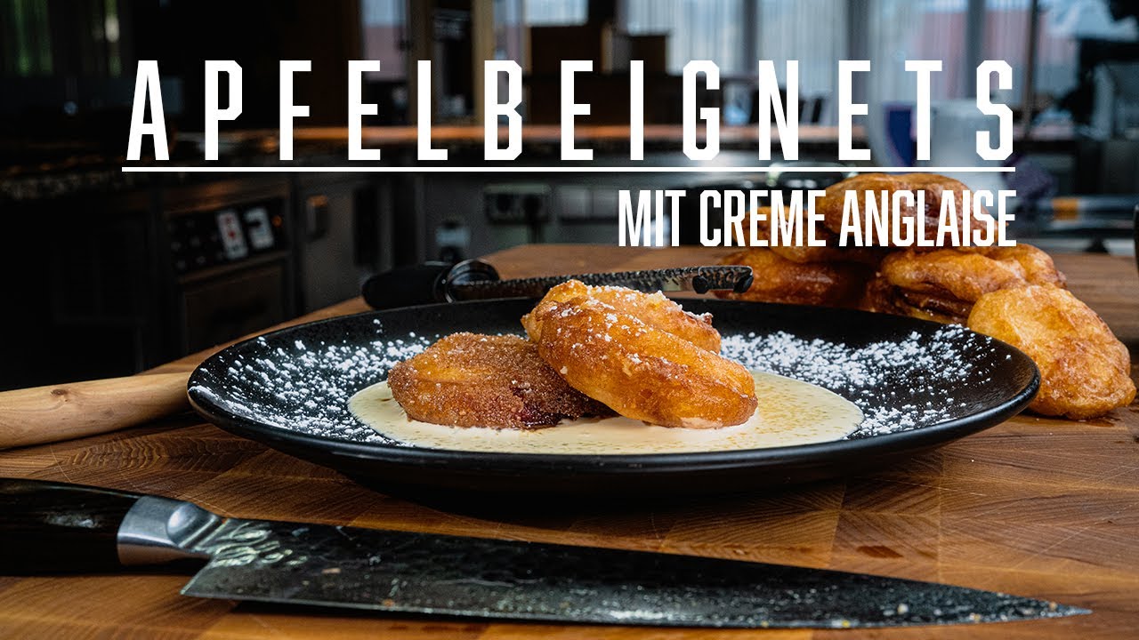 Apfelbeignets mit Vanillesoße – Kochen im Tal