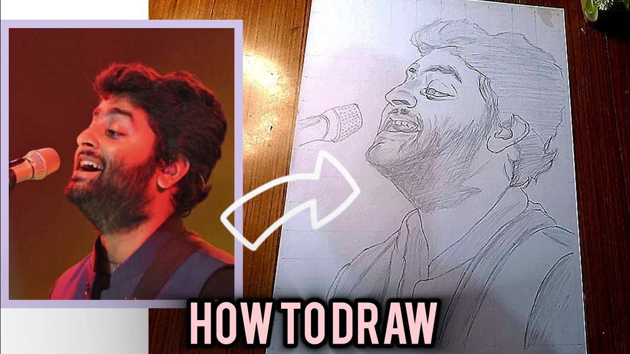 How to Draw Arijit Singh Outline | Realistic Sketch ||