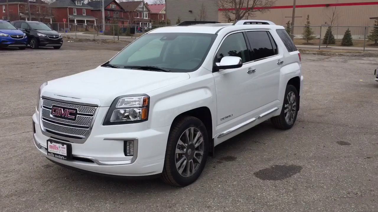 2017 GMC Terrain Denali AWD Sunroof Lane Departure Warning White Oshawa ON Stock #170814