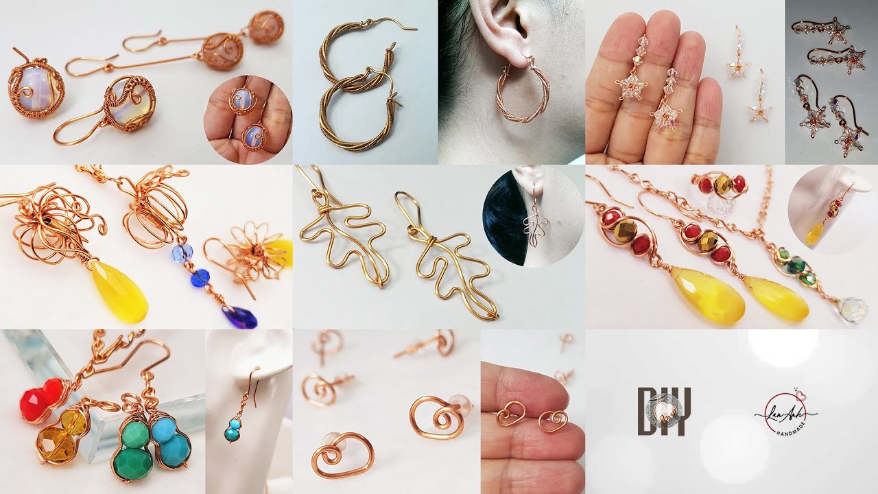 Cute and easy earrings | 8 making jewelry from copper wire