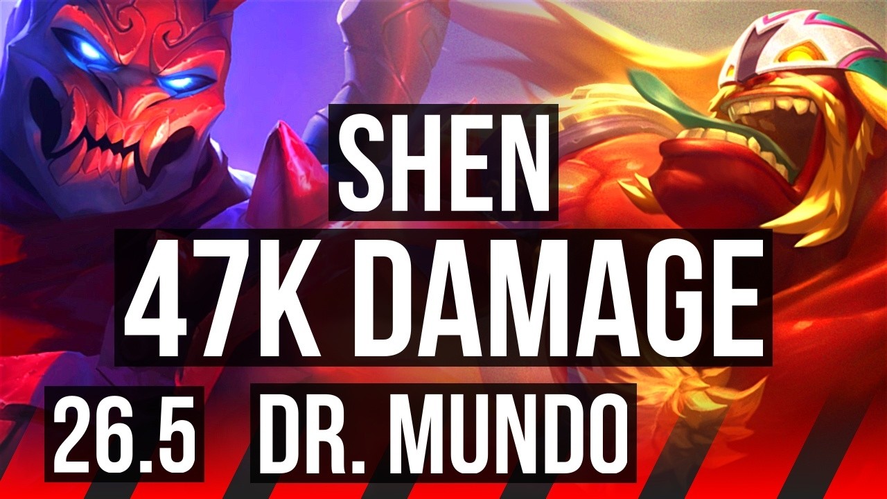 SHEN vs DR. MUNDO (TOP) | Good KDA: 18/1/11, 47K damage | EUW Diamond | 26.5