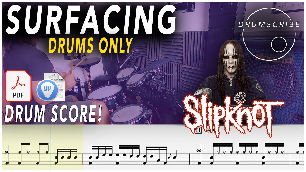 Surfacing (DRUMS ONLY) - Slipknot | DRUM SCORE Sheet Music | #154 DRUMSCRIBE