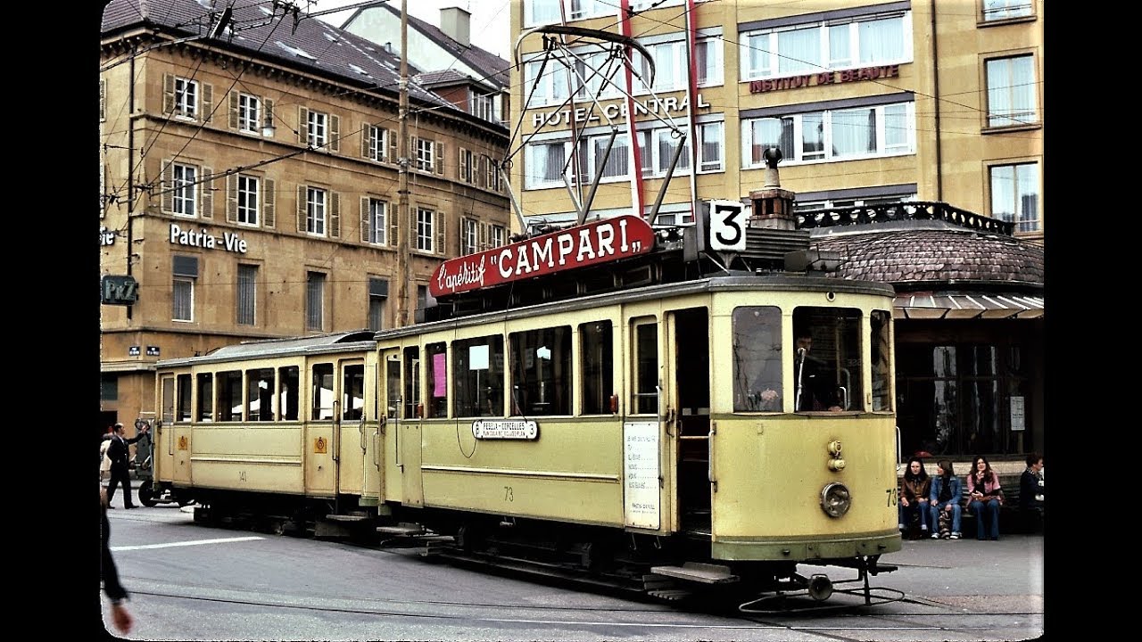 Neuchatel, Switzerland Tram, Interurban, & Trolleybus Scenes - 1976
