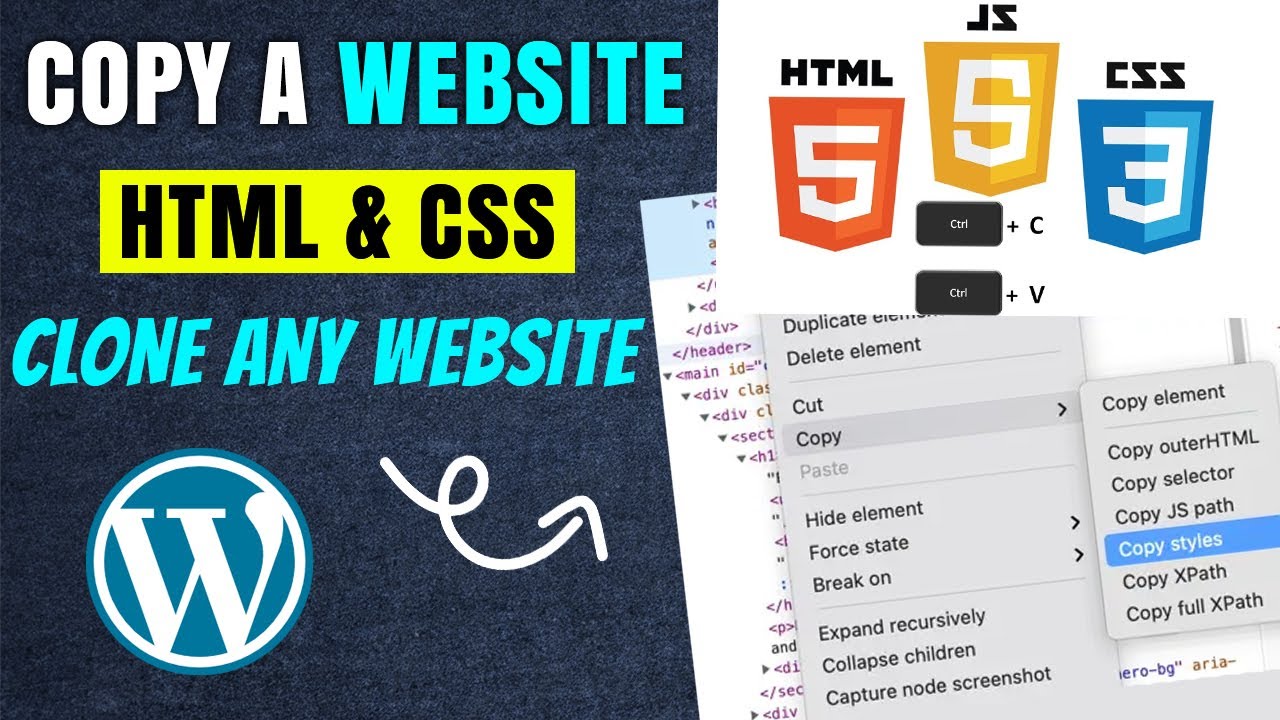 How to copy a website html and CSS | Clone Any website