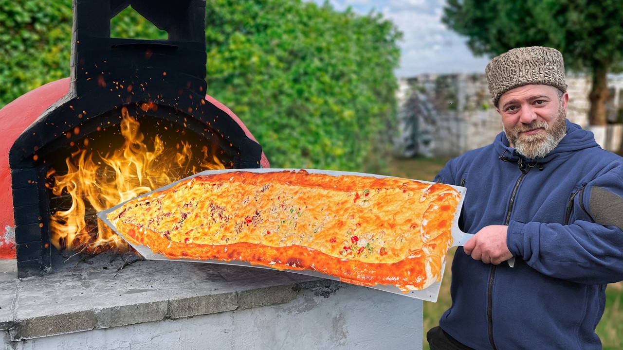 Cooking a 1-Meter Turkish Pide! I Was NOT Ready for This Taste