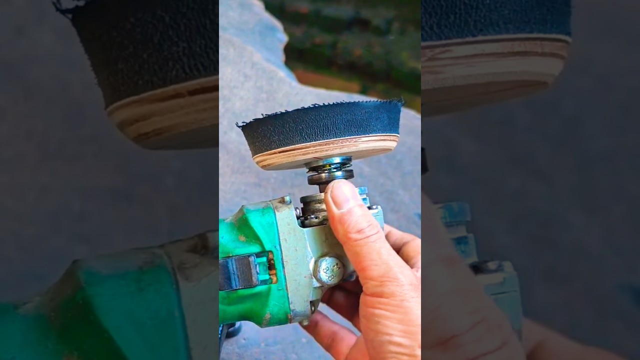 Simple way to make sanding disc from old slippers!#shorts #make #sanding #wood