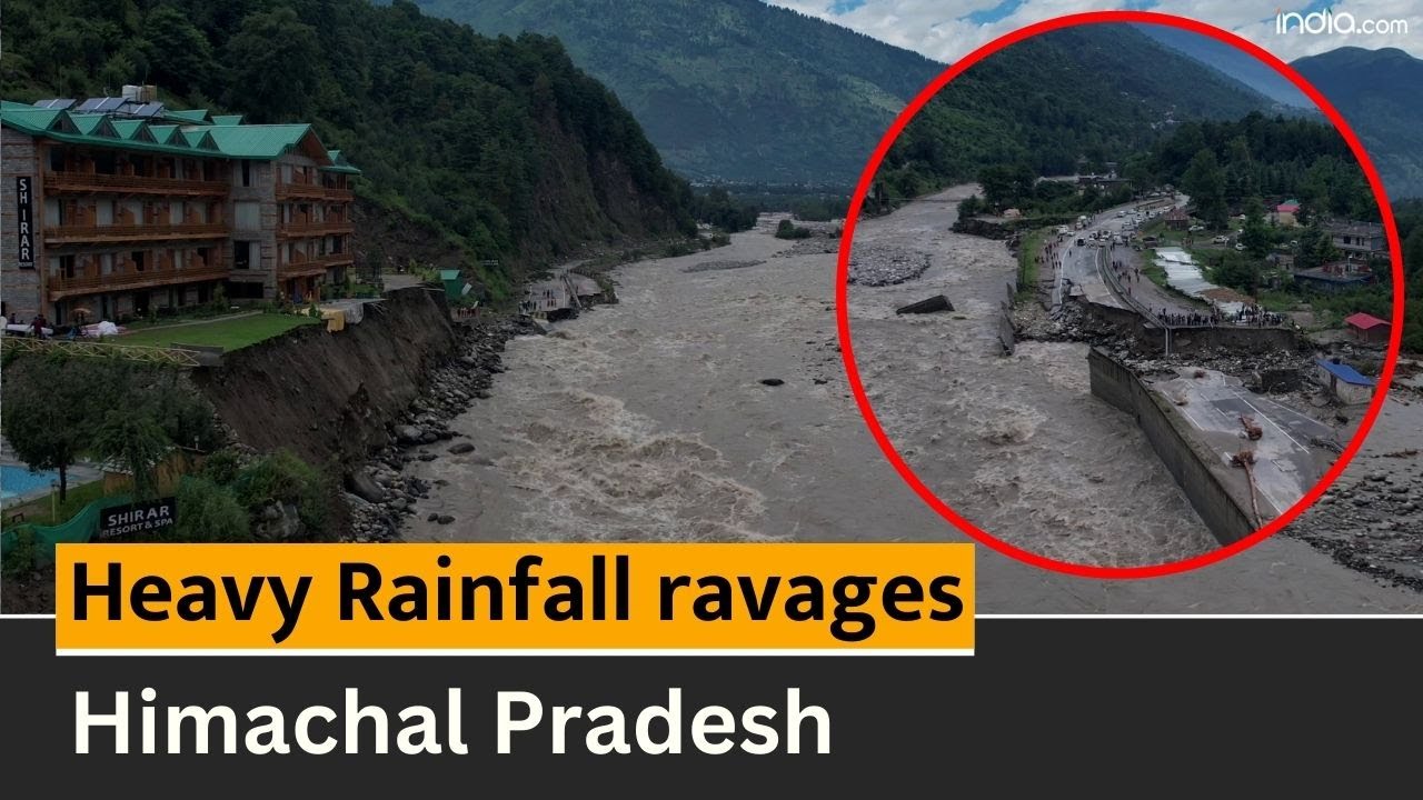 Himachal flood: Heavy Rain Causes Severe Destruction, Drone Visuals Of Aftermaths Of Incessant Rain