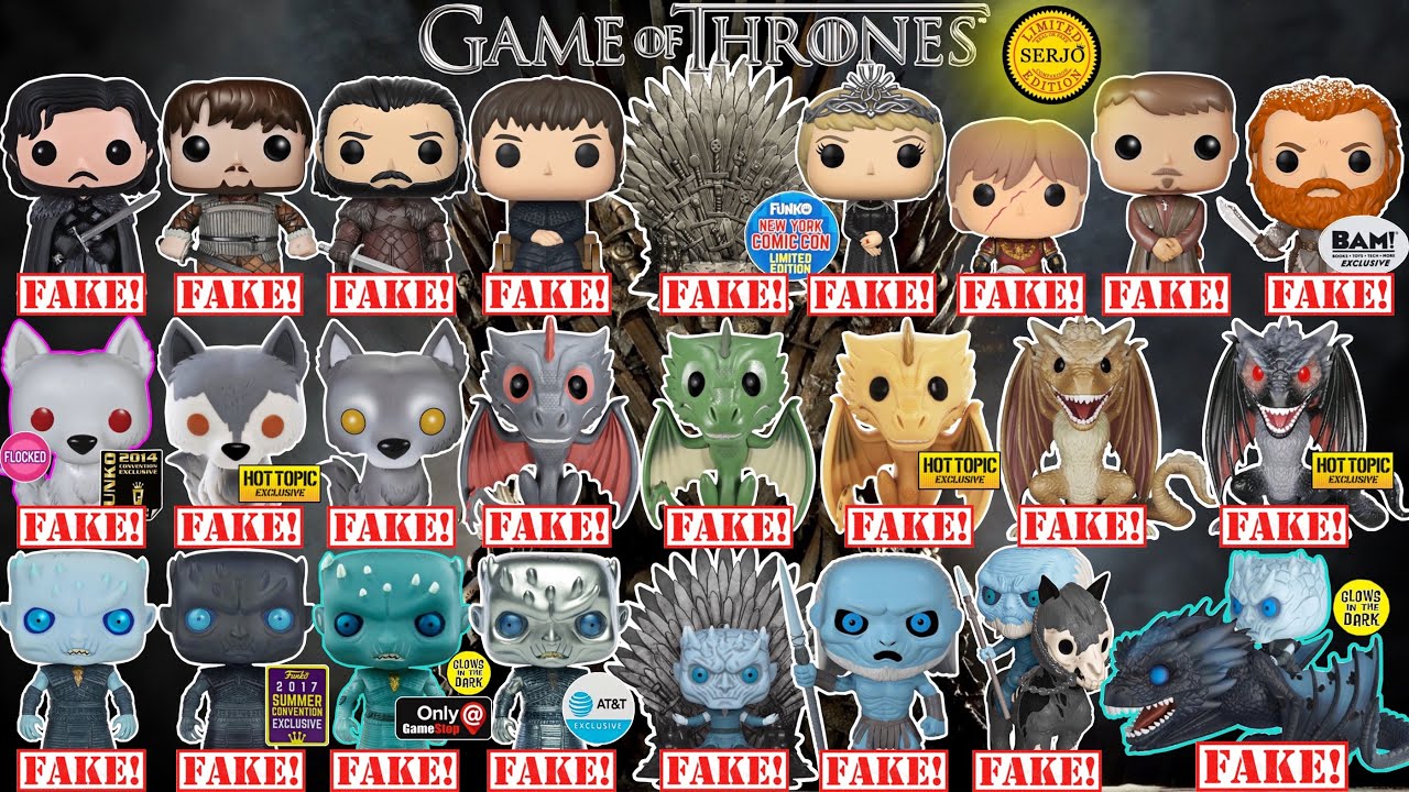 Comparisons of 33 fakes by Funko POP! Game OF Thrones!