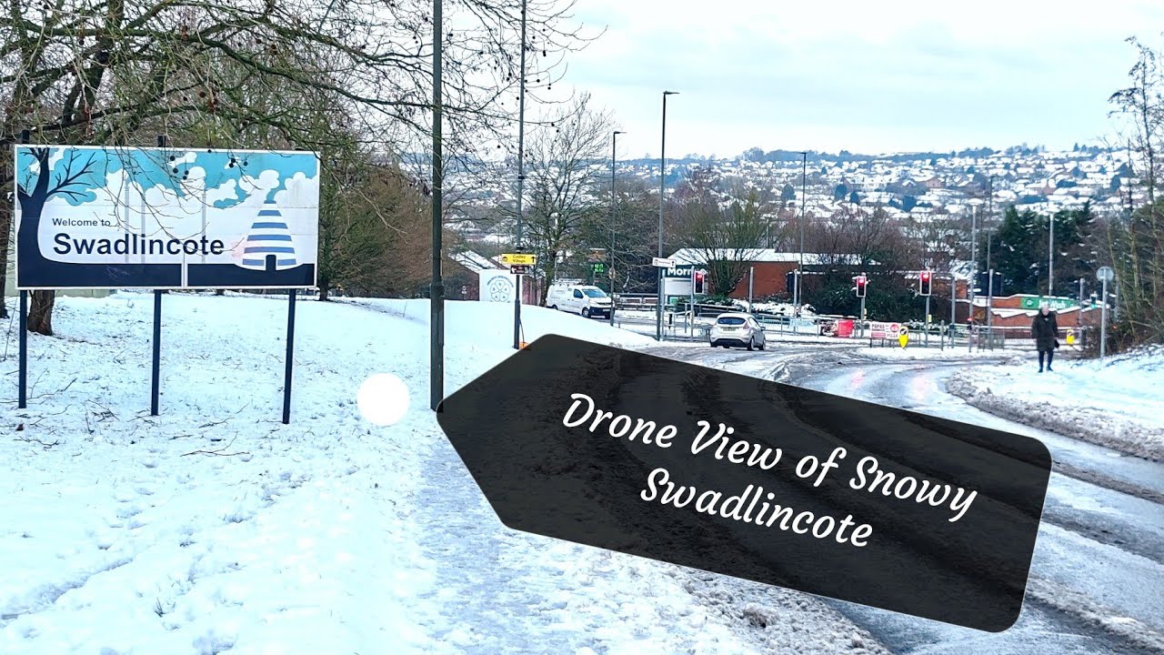Snow at Swadlincote | #djimini3 #snow #derbyshire #drone  