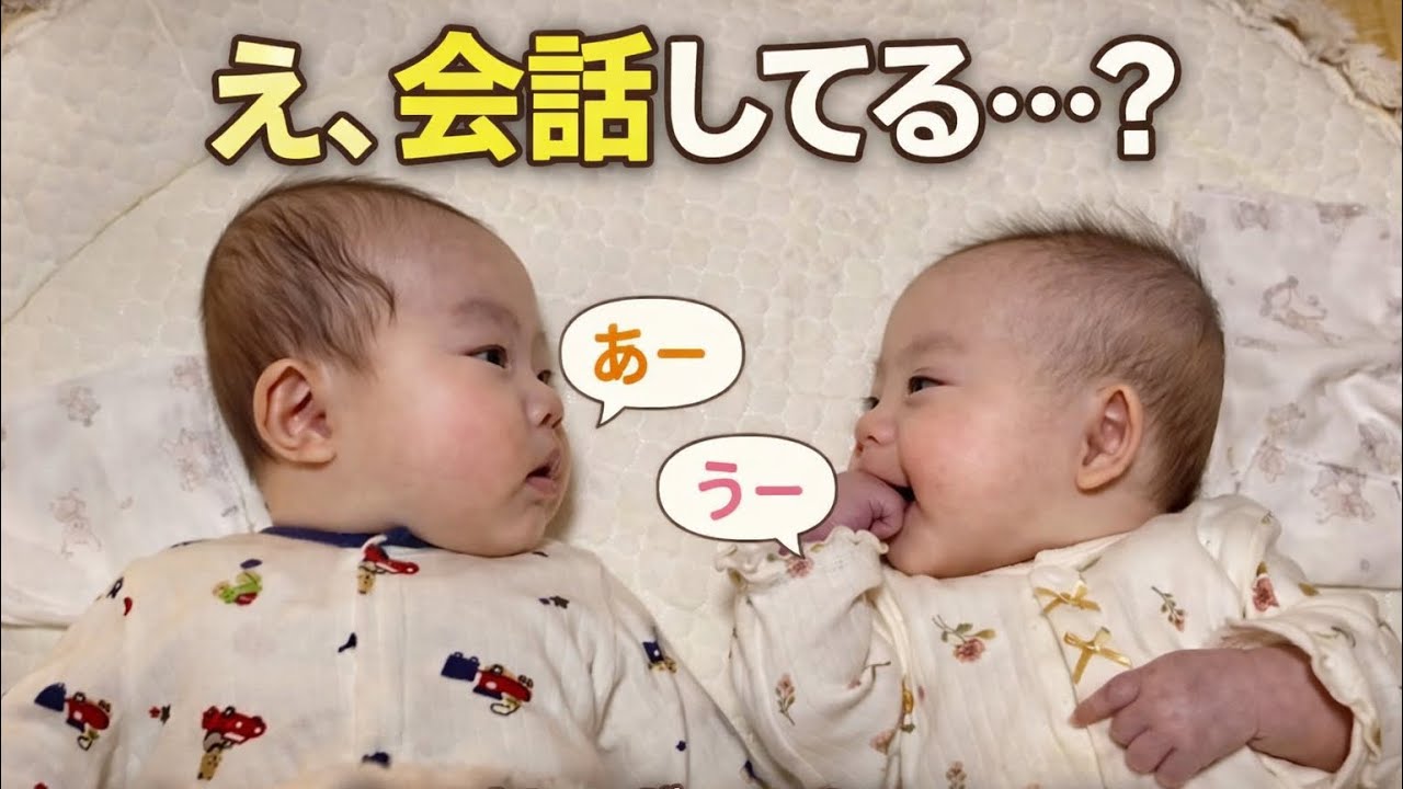 【生後3ヶ月】え、会話してる…？双子のおしゃべりが尊すぎた
