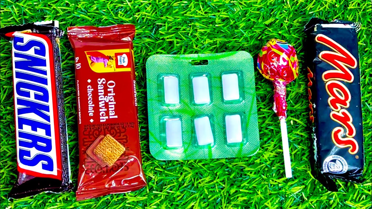 ASMR Most Popular Candys / some lots of colorful rainbow lollipop candy / unpacking chocolate eat
