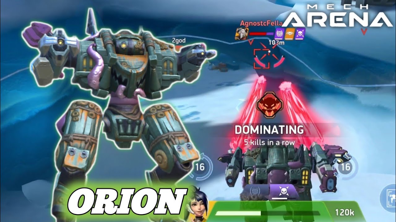 Orion with Ultimate Burrow Beam 16 & 8 Gameplay - Mech Arena 