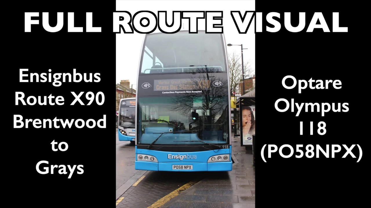 Full Route Visual - Route X90 (Brentwood - Grays)